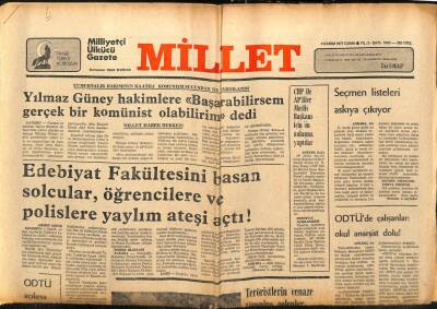 Millet Gazetesi 4 Kasım 1977 - ODTÜde Çalışanlar,Okul Anarşist Oldu GZ89769 - 1