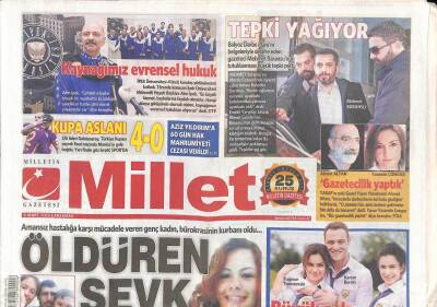 Millet Gazetesi 4 Mart 2015 - Arda Turan , Eski Sevgilisi Sinem Kobal İle Kenan İmırzalıoğlu Arasındaki Söylentilerini Kabul Edemiyor GZ90923 - 1