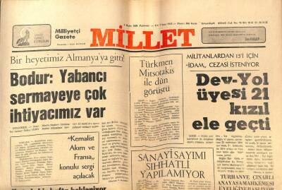 Millet Gazetesi 4 Mayıs 1981 - Dev Yol Üyesi 21 Kızıl Ele Geçti GZ66405 - 2