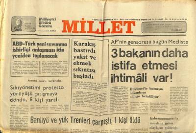Millet Gazetesi 4 Ocak 1979 - Banliyo Ve Yük Trenleri Çarpıştı GZ104155 - 1