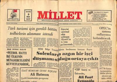 Millet Gazetesi 5 Ocak 1977 - OPECin Zammı Enflasyonu Hızlandıracak GZ89650 - 1