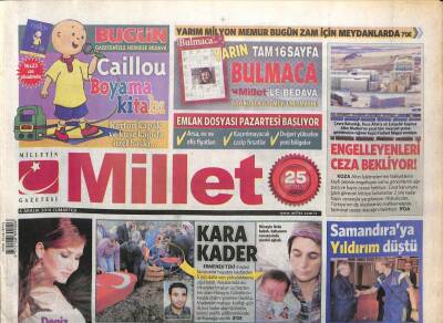 Millet Gazetesi 6 Aralık 2014 - Yavuz Bingölün Kumar Tutkusu - Deniz Sekiye Ameliyat Şoku GZ100119 - 2