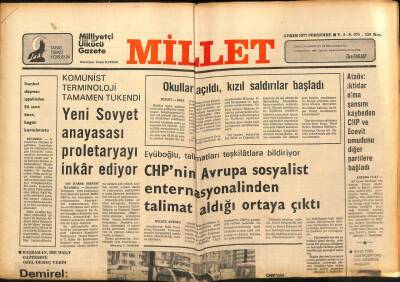 Millet Gazetesi 6 Ekim 1977 - Komünist Terminoloji Tamamen Tükendi GZ89637 - 1