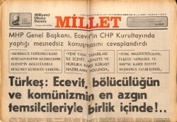 Millet Gazetesi 6 Kasım 1978 - Bülent Ecevit Komünizm Temsilcileriyle Birlik İçinde GZ66385 - 1