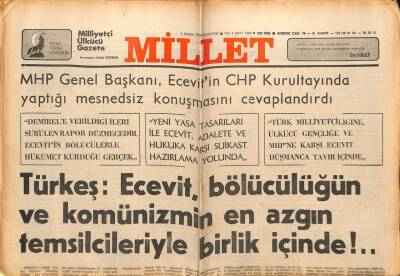 Millet Gazetesi 6 Kasım 1978 - Bülent Ecevit Komünizm Temsilcileriyle Birlik İçinde GZ66385 - 1