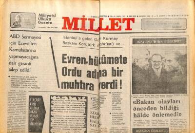 Millet Gazetesi 7 Ekim 1978 - Kenan Evren Hükümete Muhtıra Verdi GZ89746 - 1