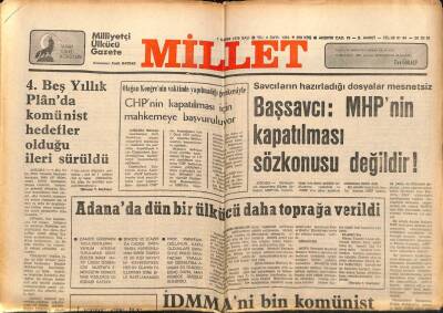 Millet Gazetesi 7 Kasım 1978 - Başsavcı MHPnin Kapatılması Söz konusu Değildir GZ66428 - 2