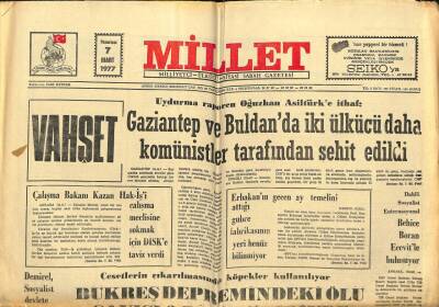 Millet Gazetesi 7 Mart 1977 - Behice Boran Ecevitle Buluşuyor GZ104213 - 1