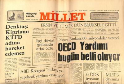 Millet Gazetesi 7 Mayıs 1981 - Denktaş Kiprianu KTFD Adına Hareket Edemez GZ66407 - 1