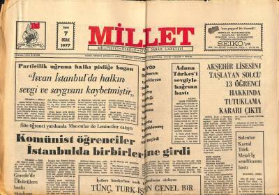 Millet Gazetesi 7 Ocak 1977 - Komünist Öğrenciler Birbirine Girdi GZ89649 - 1