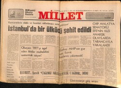 Millet Gazetesi 8 Ağustos 1978 - Okuyan TRTyi İşgal Eden İktidar Muhalefeti Susturmak İstiyor ! GZ72528 - 2