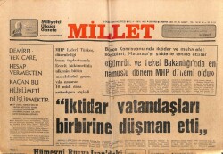 Millet Gazetesi 8 Ocak 1979 - İktidar Vatandaşları Birbirine Düşman Etti GZ103785 - 2