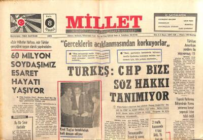 Millet Gazetesi 8 Temmuz 1975 - Erol Taşın Tutukluluk Hali Devam Ediyor GZ103612 - 2