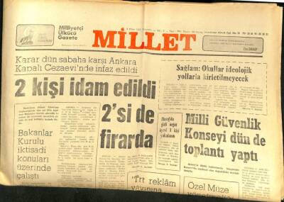 Millet Gazetesi 9 Ekim 1980 - Beni Sadr Iraka Son Defa Saldıracağız GZ104231 - 1