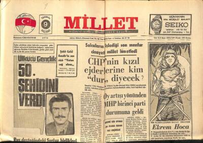 Millet Gazetesi 9 Haziran 1976 - CHPnin Kızıl Ejderlerine Kim Dur Diyecek? GZ89657 - 1