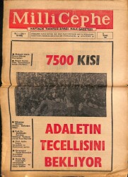 Milli Cephe Haftalık Tarafsız Siyasi Halk Gazetesi Sayı9 15 Temmuz 1967 - Mahmut Atalık Nazım Hikmet Hayranları, Hüsnü Ceylan, Fuat Köprülü NDR69118 - Gökçekoleksiyon