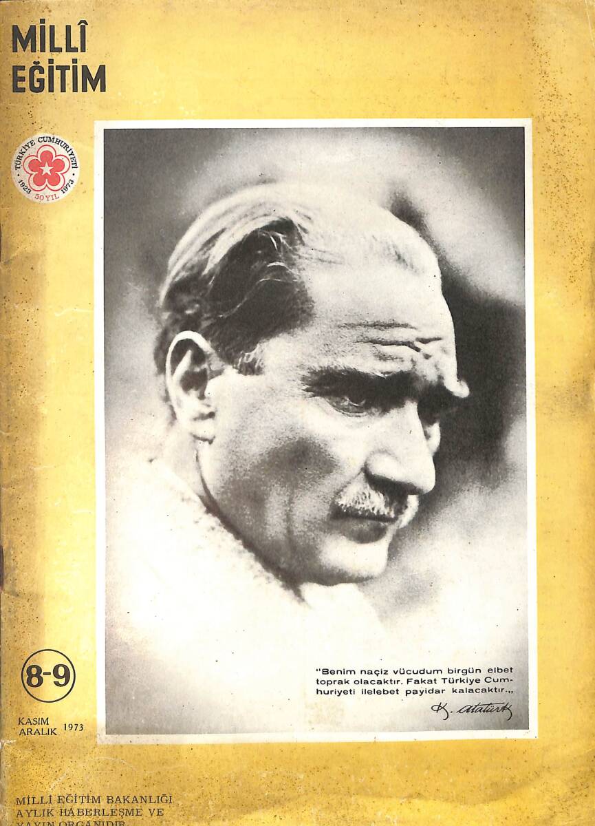 Milli Eğitim Aylık Dergisi Kasım - Aralık 1973 Sayı: 8 - 9 NDR99515 - 1