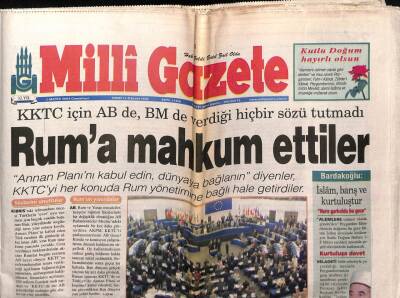 Milli Gazete 1 Mayıs 2004 - KKTC İçin AB Ve BM Verdiği Hiç Bir Sözü Tutmadı GZ55652 - 1