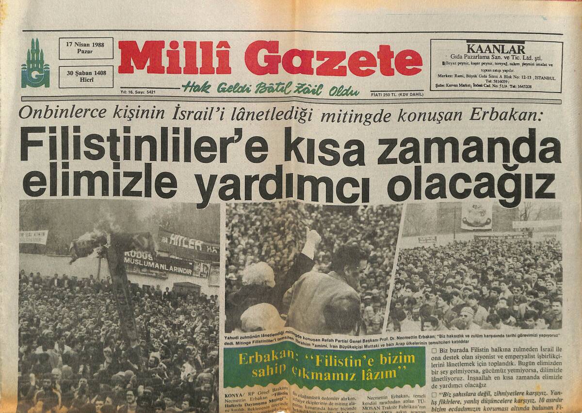 Milli Gazete 17 Nisan 1988 - Ebu Cihad Şehit Edildi - ANAP Cadı Kazanı Gibi - Bülent Ecevit: Özal Kendi Sisteminin Dramını Yaşıyor GZ145200 - 1