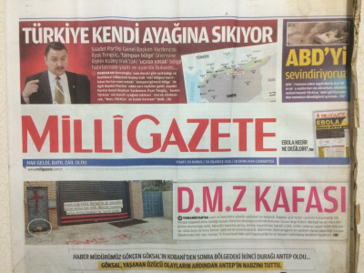 Milli Gazete 18 Ekim 2014 - İlyas Tongüç,Türkiye Kendi Ayağına Sıkıyor GZ27612 - 1