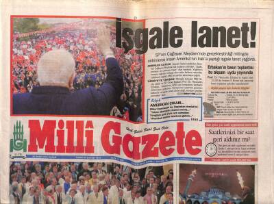 Milli Gazete 26 Ekim 2003 - Yürüyüş İçin Tüm Rektörlere Katılın Yazısı Ve Yök Baskısı GZ55618 - 1