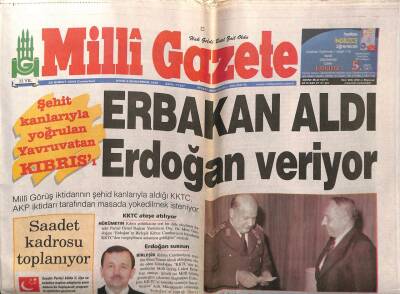 Milli Gazete 28 Şubat 2004 - KKTCyi Erbakan Aldı Erdoğan Veriyor GZ55622 - 1