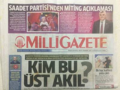 Milli Gazete 5 Ağustos 2016 - Kim Bu Üst Akıl? GZ29210 - 1