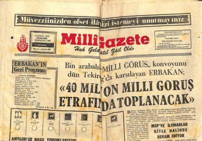 Milli Gazete Gazetesi 11 Eylül 1975 - MSPye İltihaklar Kitle Halinde Devam Ediyor GZ98626 - 1