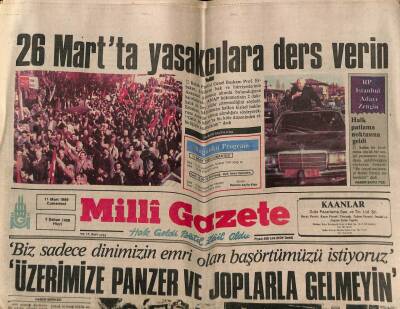 Milli Gazete Gazetesi 11 Mart 1989 - 26 Mart2ta Yasakçılara Ders Verin GZ77073 - 1