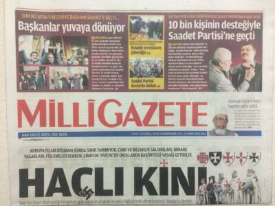 Milli Gazete Gazetesi 11 Şubat 2014 - Minareden Sonra Başörtüsü yasağı GZ29617 - 1