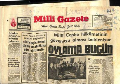 Milli Gazete Gazetesi 12 Nisan 1975 - Almanyada Benzinin Yerini Tutacak Yeni Bir Yakıt Bulundu GZ98642 - 1