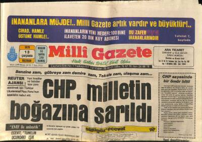Milli Gazete Gazetesi 13 Haziran 1979 - Erbakanın Libyada Temelini Attığı 10. Milyarlık Canzur Tesisleri Türk İşçilerinin Emeği İle İnşa Edilecek GZ98355 - 1