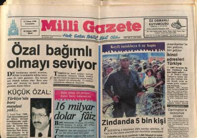 Milli Gazete Gazetesi 13 Nisan 1988 - Özal Bağımlı Olmayı Seviyor GZ62950 - 1
