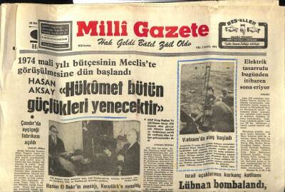 Milli Gazete Gazetesi 18 Mayıs 1974 - 850 Bin Ton Demir Kütüğü İthal Ediliyor - Vietnamda Ateş Başladı GZ98559 - 1