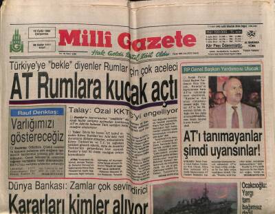 Milli Gazete Gazetesi 19 Eylül 1990 - Rauf Denktaş Varlığımızı Göstereceğiz GZ62958 - 2