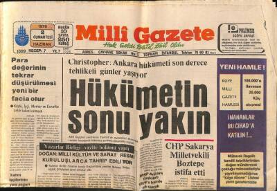 Milli Gazete Gazetesi 2 Haziran 1979 - Libyada Milli Görüş Teşkilatı Kuruldu - Türk Dil Kurumu Yeni Kelimeler Uydurdu GZ98347 - 1