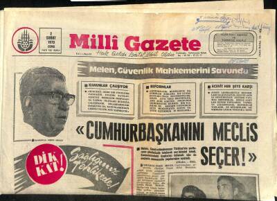 Milli Gazete Gazetesi 2 Şubat 1973 - Melen , Güvenlik Mahkemelerini Savundu - Pancar Ekicileri Zam İstiyor GZ98687 - 1