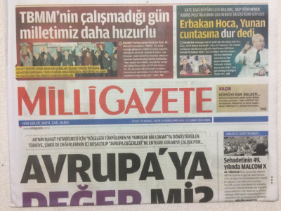 Milli Gazete Gazetesi 21 Şubat 2014 - Erbakan Yunan Cuntasına Dur Dedi GZ29011 - 1