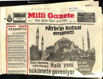 Milli Gazete Gazetesi 22 Mart 1974 - Barzani Bir Irak Tugayını Abluka Altına Aldı GZ98809 - 1