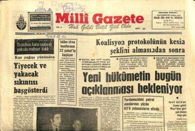 Milli Gazete Gazetesi 23 Ocak 1974 - Yurdumuzdaki Petrol Alanlarının Yüzde 63ü Yabancıların Elinde GZ98720 - 1