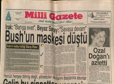 Milli Gazete Gazetesi 23 Şubat 1991 - Bütün Dünya Barış İstiyor GZ62951 - 1