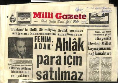 Milli Gazete Gazetesi 24 Mart 1974 - Ayasofya Hakkındaki Neşriyatımız Halkımızın Tasvibiyle Karşılandı GZ98556 - 1