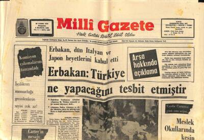 Milli Gazete Gazetesi 25 Kasım 1976 - Erbakan , Dün İtalyan Ve Japon Heyetlerini Kabul Etti GZ98338 - 1