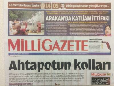 Milli Gazete Gazetesi 25 Ocak 2014 - Arakanda Katliam İttifakı GZ29619 - 1