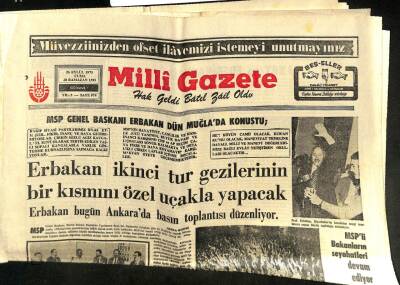 Milli Gazete Gazetesi 26 Eylül 1975 - Erbakan İkinci Tur Gezilerinin Bir Kısmını Özel Uçakla Yapacak GZ98678 - 1