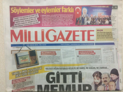 Milli Gazete Gazetesi 27 Ekim 2014 - Yolsuzluğun Faturası Kesildi, Ne Barış, Ne Kağan, Ne Zarrab Gitti Memur Ahmet! GZ27227 - 1