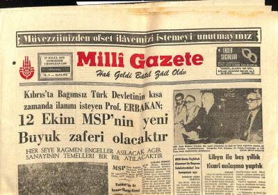 Milli Gazete Gazetesi 27 Eylül 1975 - Libya İle Beş Yıllık Ticari Anlaşma Yaptık GZ98762 - 1