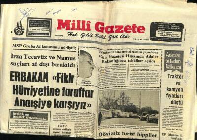 Milli Gazete Gazetesi 27 Mart 1974 - İnönü Heykeli İçin 2,5 Milyon Lira Harcayacak GZ98569 - 1