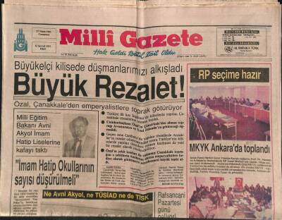 Milli Gazete Gazetesi 27 Nisan 1991 - Bir Milyon Ermeni İntikam Yemini Etti GZ85323 - 1