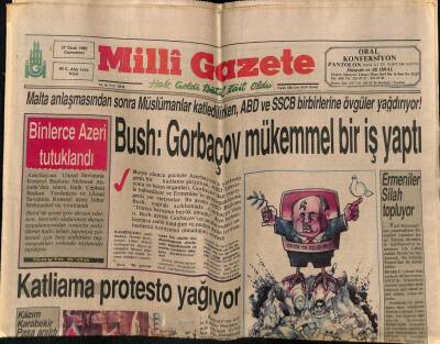 Milli Gazete Gazetesi 27 Ocak 1990 - Binlerce Azeri Tutuklandı GZ77069 - 1